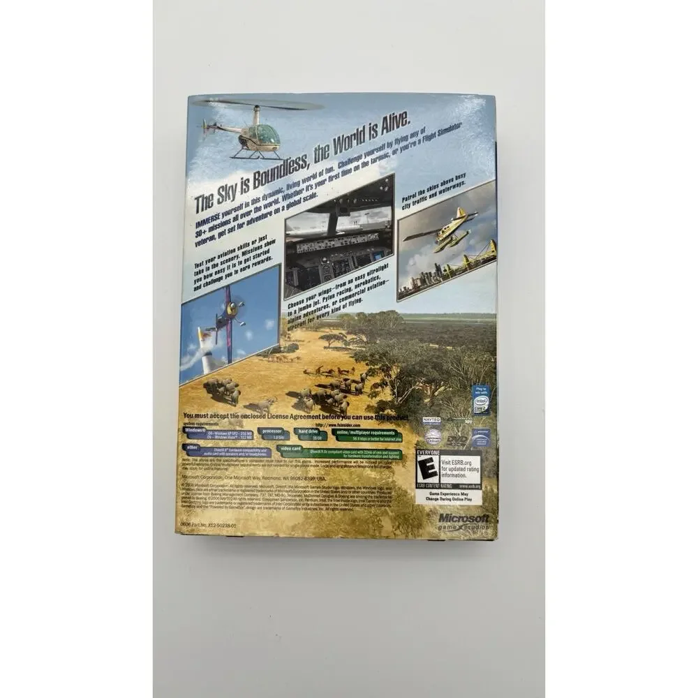 Microsoft Windows FLIGHT SIMULATOR X PC DVD w/ Slip Cover Complete VG Condition